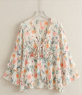 Blossom Breeze Floral Tie-Front Blouse